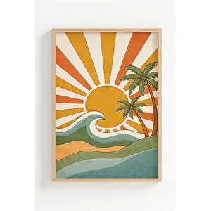 Çöl Rüyası Boho 3’lü Ahşap Çerçeveli Tablo Seti 50x70 cm