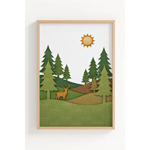 Doğa Manzaraları 3’lü Ahşap Çerçeveli Tablo Seti 21x30 cm