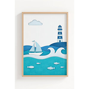 Doğa Manzaraları 3’lü Ahşap Çerçeveli Tablo Seti