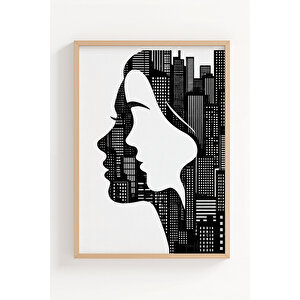 Zıt Dünyalar 3’lü Ahşap Çerçeveli Tablo Seti 50x70 cm