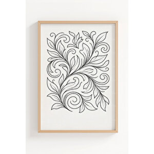 Çizgisel Denge 3’lü Ahşap Çerçeveli Tablo Seti 21x30 cm