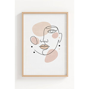 Tek Çizgi İnsan Figürleri Minimal 3’lü Ahşap Çerçeveli Tablo Seti – Modern Duvar Dekoru 50x70 cm