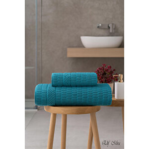 Banyo Havlu Seti %100 Pamuk 2 Parça (50×90 + 90×150 Cm) | Soft Comfort Koyu Yeşil