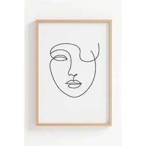 Modern Abstract Line Art 3’lü Ahşap Çerçeveli Tablo Seti