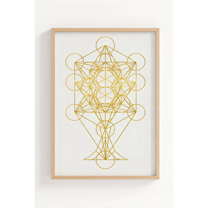 Sacred Geometry Gold Line 3’lü Ahşap Çerçeveli Tablo Seti 50x70 cm