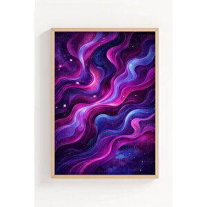 Renkli Akışkan Formlar 3’lü Ahşap Çerçeveli Tablo Seti 30x42 cm