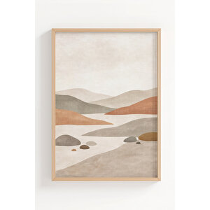 Doğal Dokular Boho 3’lü Ahşap Çerçeveli Tablo Seti 30x42 cm