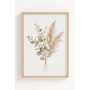 Doğal Dokular Boho 3’lü Ahşap Çerçeveli Tablo Seti 30x42 cm