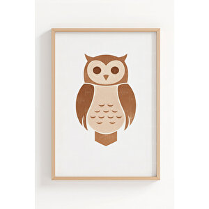 Doğadan İlhamlı Hayvan Figürleri 3’lü Ahşap Çerçeveli Tablo Seti – Minimal Duvar Dekoru 21x30 cm