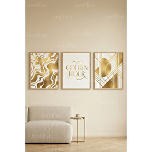 Golden Hour 3’lü Ahşap Çerçeveli Tablo Seti 21x30 cm