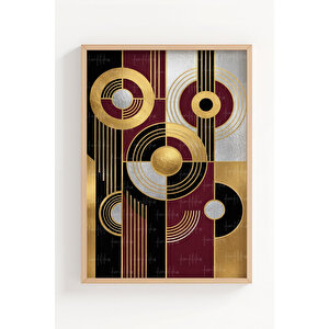 Luxury Art Deco Gold 3’lü Ahşap Çerçeveli Tablo Seti 21x30 cm