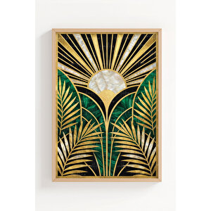 Luxury Art Deco Gold 3’lü Ahşap Çerçeveli Tablo Seti 21x30 cm