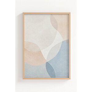 Soft Pastel Soyut Formlar 3’lü Ahşap Çerçeveli Tablo Seti 30x42 cm