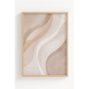 Soft Pastel Soyut Formlar 3’lü Ahşap Çerçeveli Tablo Seti