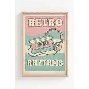 Retro Music Groove 3’lü Ahşap Çerçeveli Tablo Seti 21x30 cm