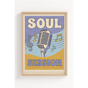 Retro Music Groove 3’lü Ahşap Çerçeveli Tablo Seti