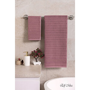 Banyo Havlu Seti %100 Pamuk 2 Parça (50×90 + 90×150 Cm) | Soft Comfort Mürdüm