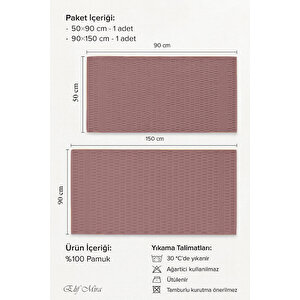 Banyo Havlu Seti %100 Pamuk 2 Parça (50×90 + 90×150 Cm) | Soft Comfort Mürdüm