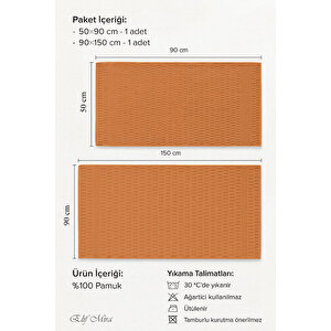 Banyo Havlu Seti %100 Pamuk 2 Parça (50×90 + 90×150 Cm) | Soft Comfort Turuncu