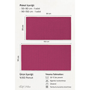 Banyo Havlu Seti %100 Pamuk 2 Parça (50×90 + 90×150 Cm) | Soft Comfort Vişne