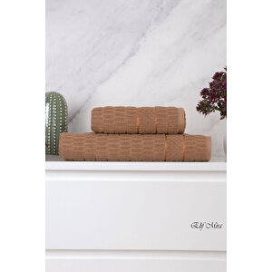 Banyo Havlu Seti %100 Pamuk 2 Parça (50×90 + 90×150 Cm) | Soft Comfort Kahve