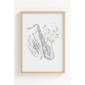 Minimal Line Art Harmony 3’lü Ahşap Çerçeveli Tablo Seti 21x30 cm