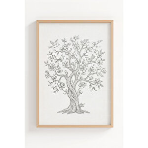 Minimal Line Art Harmony 3’lü Ahşap Çerçeveli Tablo Seti 21x30 cm