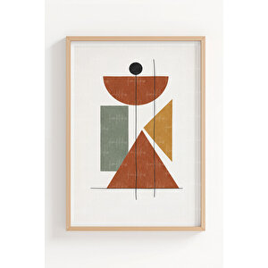 Modern Akış 3’lü Ahşap Çerçeveli Tablo Seti - Modern Minimal Duvar Dekoru 30x42 cm