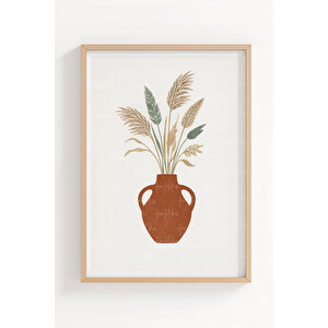 Modern Akış 3’lü Ahşap Çerçeveli Tablo Seti - Modern Minimal Duvar Dekoru