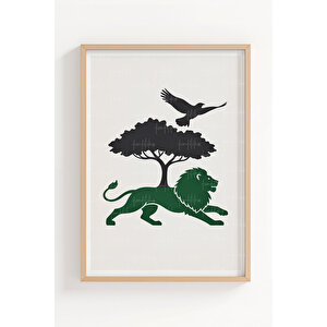 Sembolizm & Düşünce Figürleri 3’lü Ahşap Çerçeveli Tablo Seti - Modern Duvar Dekoru 50x70 cm