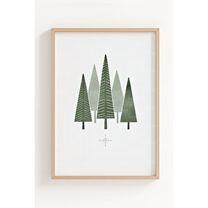 Doğa & Soyut Hayvan Temalı Minimal 3’lü Ahşap Çerçeveli Tablo Seti – Modern Duvar Dekoru 21x30 cm