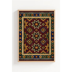 Etnik Geometrik Desenler 3’lü Ahşap Çerçeveli Tablo Seti 21x30 cm