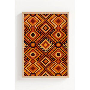 Etnik Geometrik Desenler 3’lü Ahşap Çerçeveli Tablo Seti 21x30 cm