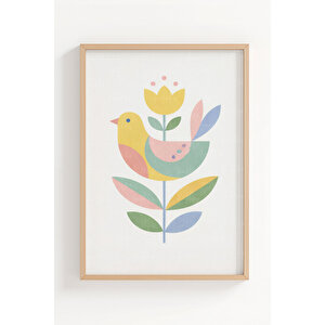 Hygge Nordic Nature 3’lü Ahşap Çerçeveli Tablo Seti – İskandinav Duvar Dekoru 50x70 cm