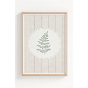 İskandinav Botanik Desenler 3’lü Ahşap Çerçeveli Tablo Seti - Salon Duvar Dekoru 50x70 cm