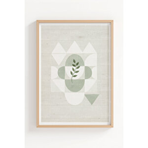 İskandinav Botanik Desenler 3’lü Ahşap Çerçeveli Tablo Seti - Salon Duvar Dekoru 50x70 cm