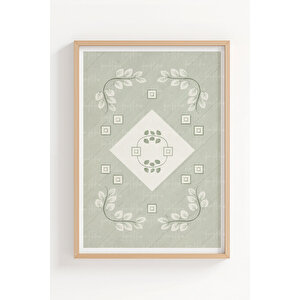 İskandinav Botanik Desenler 3’lü Ahşap Çerçeveli Tablo Seti - Salon Duvar Dekoru