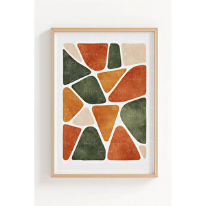 Doğa & Soyut Hayvan Temalı Minimal 3’lü Ahşap Çerçeveli Tablo Seti – Modern Duvar Dekoru 50x70 cm