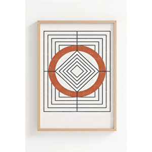 Geometrik Denge 3’lü Ahşap Çerçeveli Tablo Seti – Modern Soyut Duvar Dekoru