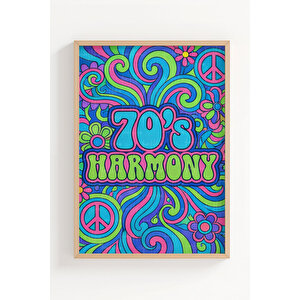 Retro 70’s Harmony 3’lü Ahşap Çerçeveli Tablo Seti 30x42 cm