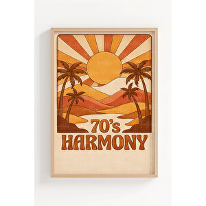 Retro 70’s Harmony 3’lü Ahşap Çerçeveli Tablo Seti 50x70 cm
