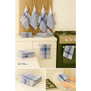 10 Lu Lüks Mutfak Kurulama Bezi Seti 45x65 Cm Table Linen Mavi