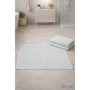 3’lü Banyo Ayak Havlusu Seti %100 Pamuk Damatouch Açık Gri