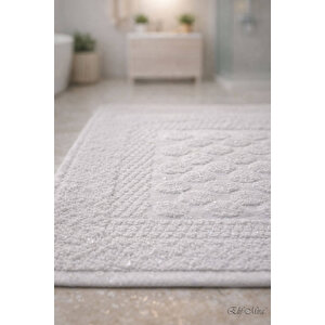 3’lü Banyo Ayak Havlusu Seti %100 Pamuk Damatouch Açık Gri