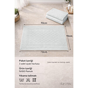 3’lü Banyo Ayak Havlusu Seti %100 Pamuk Damatouch