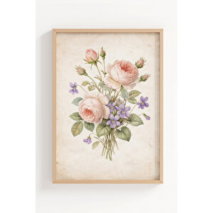 Vintage Doğa Ve Yolculuk Temalı 3’lü Ahşap Çerçeveli Tablo Seti 21x30 cm