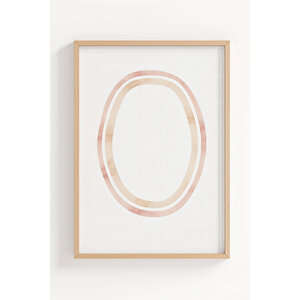 Pastel Minimal Soyut Desenler 3’lü Ahşap Çerçeveli Tablo Seti - Modern Duvar Dekoru 21x30 cm