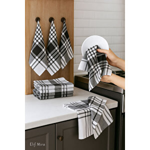 10 Lu Lüks Mutfak Kurulama Bezi Seti 45x65 Cm Table Linen Siyah