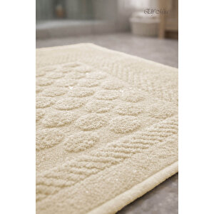 3’lü Banyo Ayak Havlusu Seti %100 Pamuk Damatouch Bej