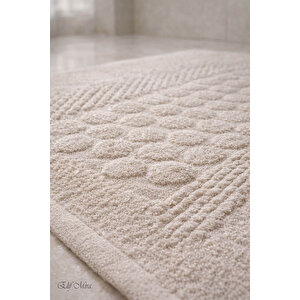 3’lü Banyo Ayak Havlusu Seti %100 Pamuk Damatouch Bej